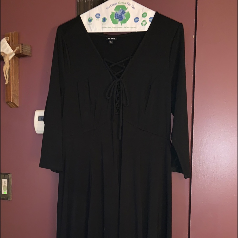 Black lace up nwot dress